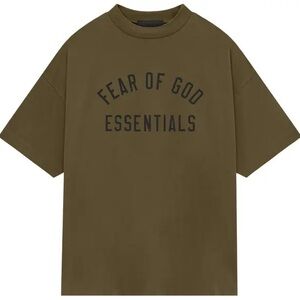 Fear of God Essentials Jersey Crewneck Olive Tee